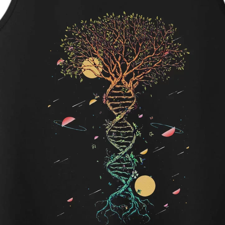 DNA Tree Life Genetics Biologist Science Earth Day Teachers Performance Tank