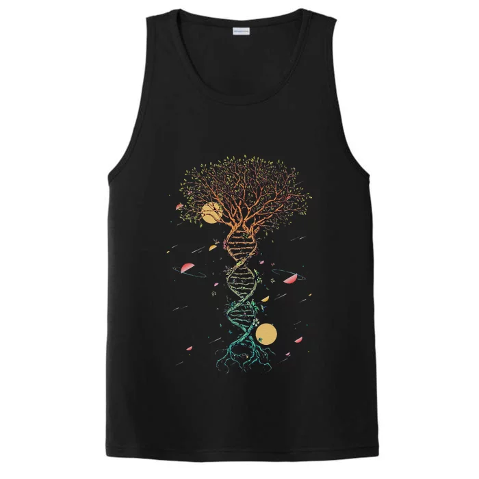 DNA Tree Life Genetics Biologist Science Earth Day Teachers Performance Tank