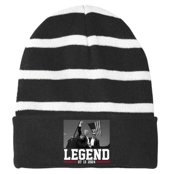 Donald Trump Legend 07/13/2024 Rally Pennsylvania Striped Beanie with Solid Band