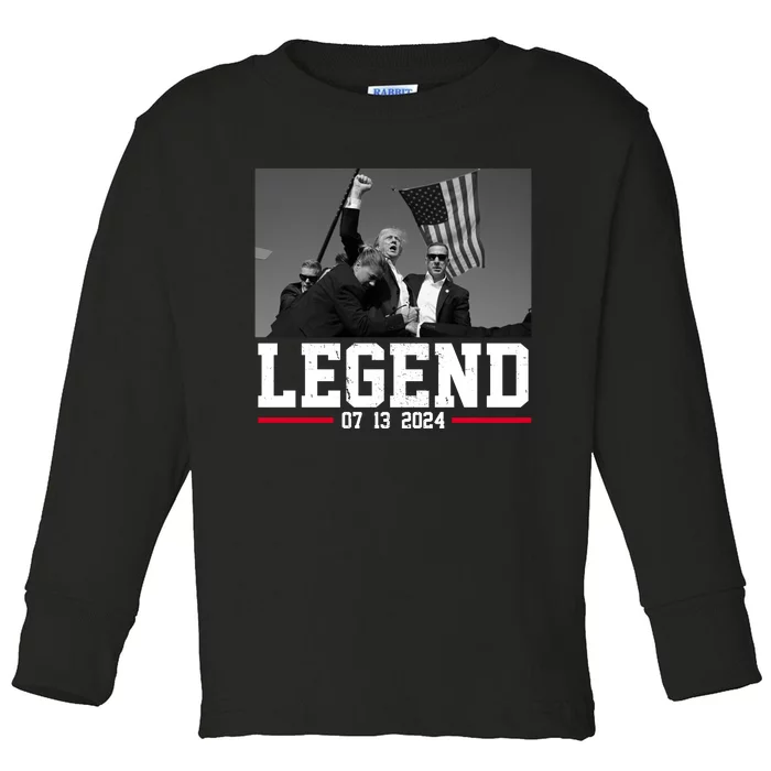 Donald Trump Legend 07/13/2024 Rally Pennsylvania Toddler Long Sleeve Shirt