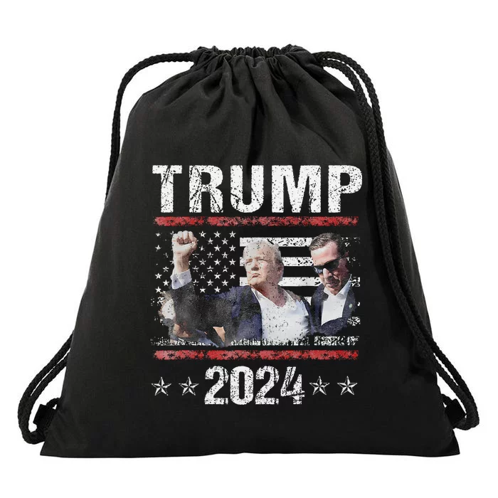 Donald Trump 2024 Take America Back Election (On Back) Drawstring Bag