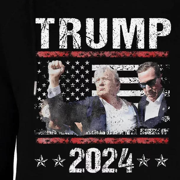 Donald Trump 2024 Take America Back Election (On Back) Womens Funnel Neck Pullover Hood