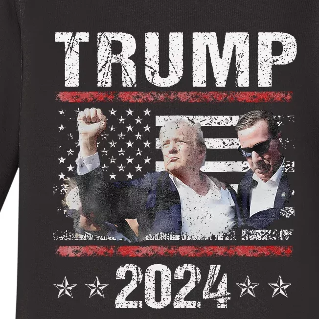 Donald Trump 2024 Take America Back Election (On Back) Baby Long Sleeve Bodysuit