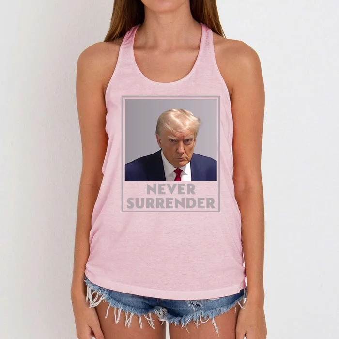 Donald Trump Mugshot Legend Women's Knotted Racerback Tank