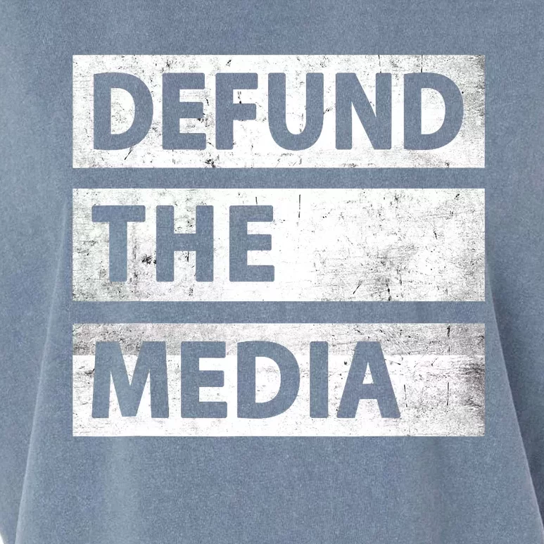 Defund The Media Political Fake News Garment-Dyed Women's Muscle Tee