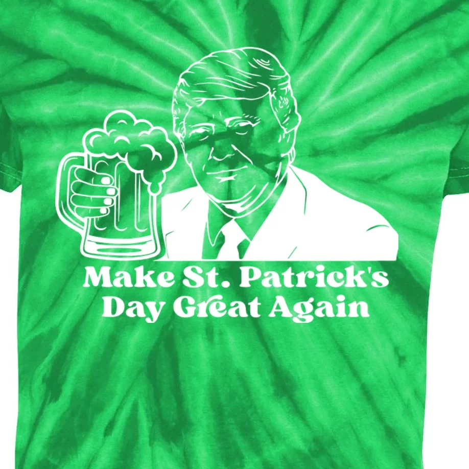 Donald Trump Make St Patricks Day Great Again Kids Tie-Dye T-Shirt