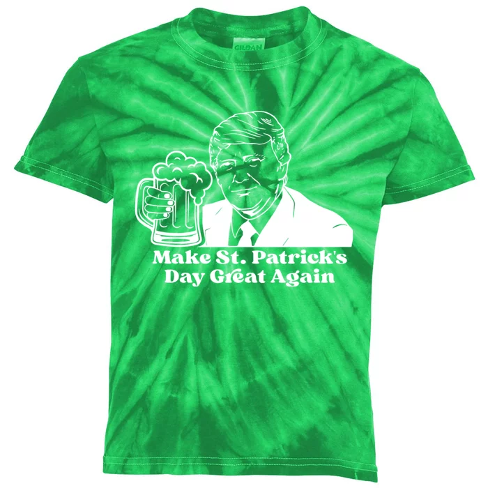 Donald Trump Make St Patricks Day Great Again Kids Tie-Dye T-Shirt