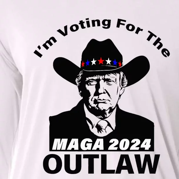 Donald Trump Maga IM Voting For The Outlaw 2024 Cooling Performance Long Sleeve Crew