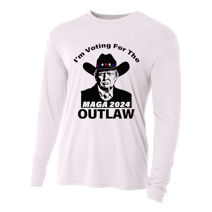 Donald Trump Maga IM Voting For The Outlaw 2024 Cooling Performance Long Sleeve Crew