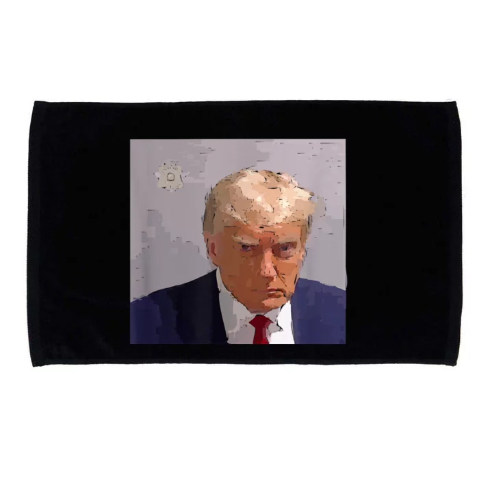 Donald Trump Mug Shot Illustration Microfiber Hand Towel