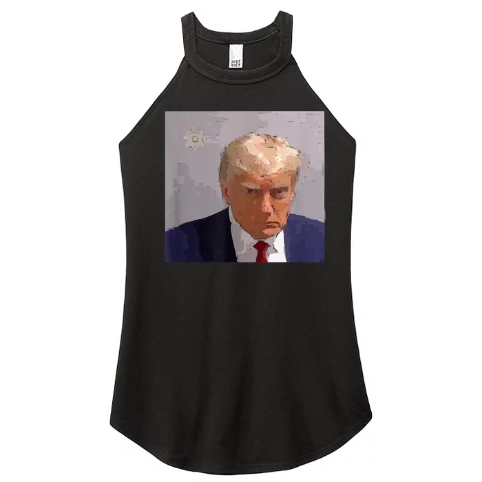 Donald Trump Mug Shot Illustration Women’s Perfect Tri Rocker Tank