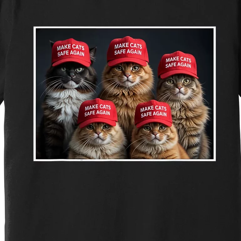 Donald Trump Make Cats Safe Again Red Hat 2024 Debate Funny Premium T-Shirt