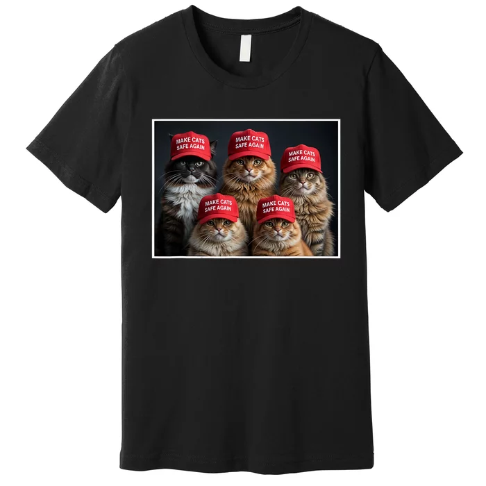 Donald Trump Make Cats Safe Again Red Hat 2024 Debate Funny Premium T-Shirt