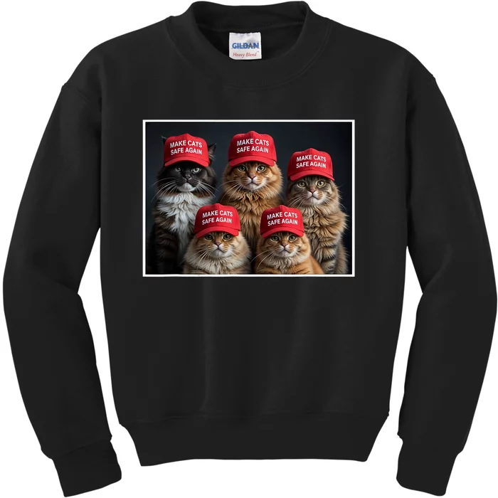 Donald Trump Make Cats Safe Again Red Hat 2024 Debate Funny Kids Sweatshirt