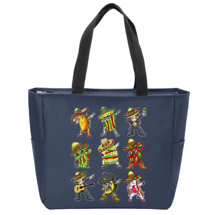 Dabbing Taco Mexican Friends Cinco De Mayo Women Zip Tote Bag