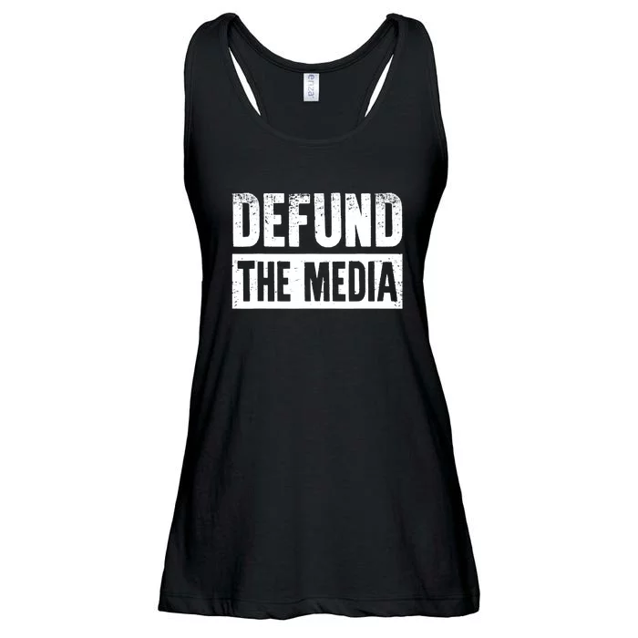 Defund The Media Vintage Ladies Essential Flowy Tank