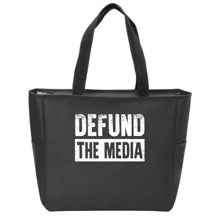 Defund The Media Vintage Zip Tote Bag