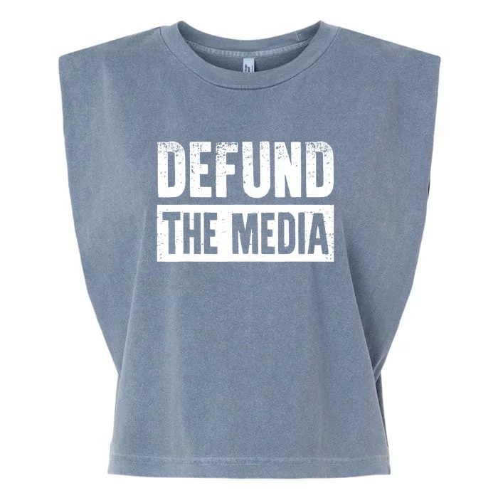 Defund The Media Vintage Garment-Dyed Women's Muscle Tee