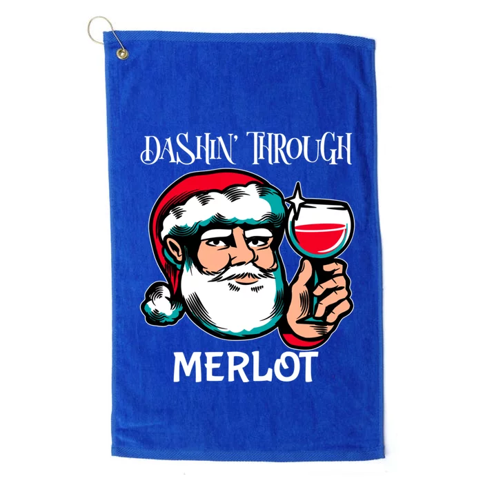 Dashin Through Merlot Christmas Santa Wine Gift Platinum Collection Golf Towel