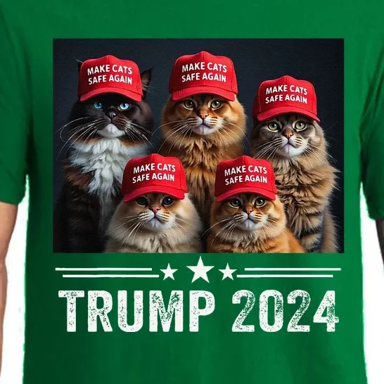 Donald Trump Make Cats Safe Again Red Hat 2024 Debate Gift Pajama Set