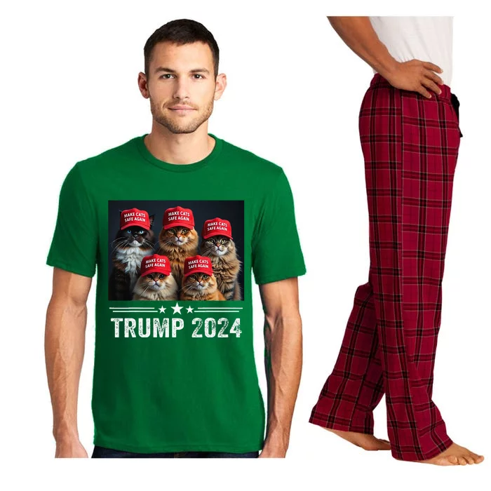 Donald Trump Make Cats Safe Again Red Hat 2024 Debate Gift Pajama Set