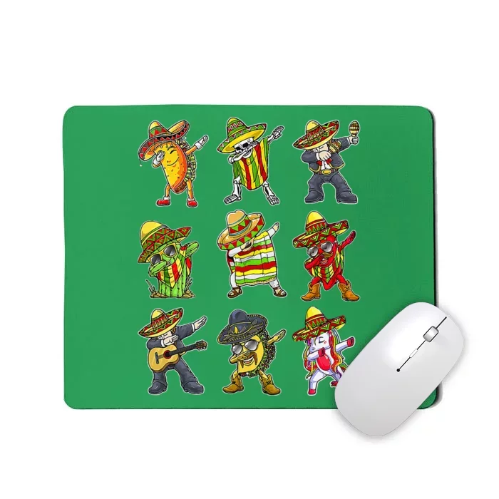 Dabbing Taco Mexican Friends Cinco De Mayo Mousepad