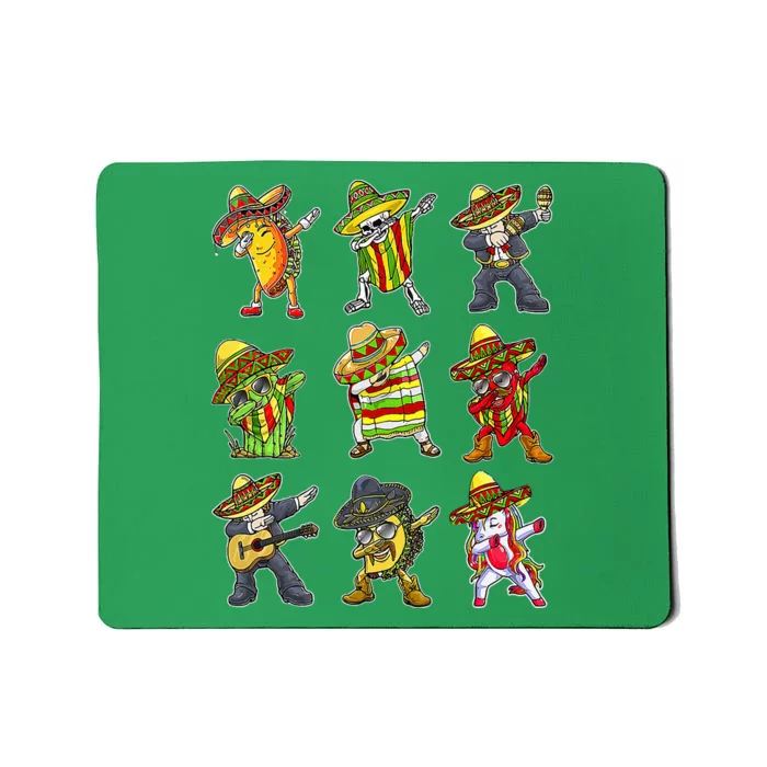 Dabbing Taco Mexican Friends Cinco De Mayo Mousepad