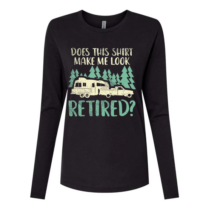 Does This Make Me Look Retired Funny Retirement Plan Womens Cotton Relaxed Long Sleeve T-Shirt