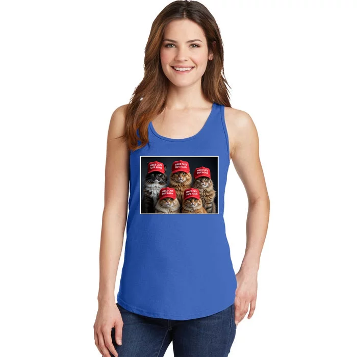 Donald Trump Make Cats Safe Again Red Hat 2024 Debate Funny Ladies Essential Tank