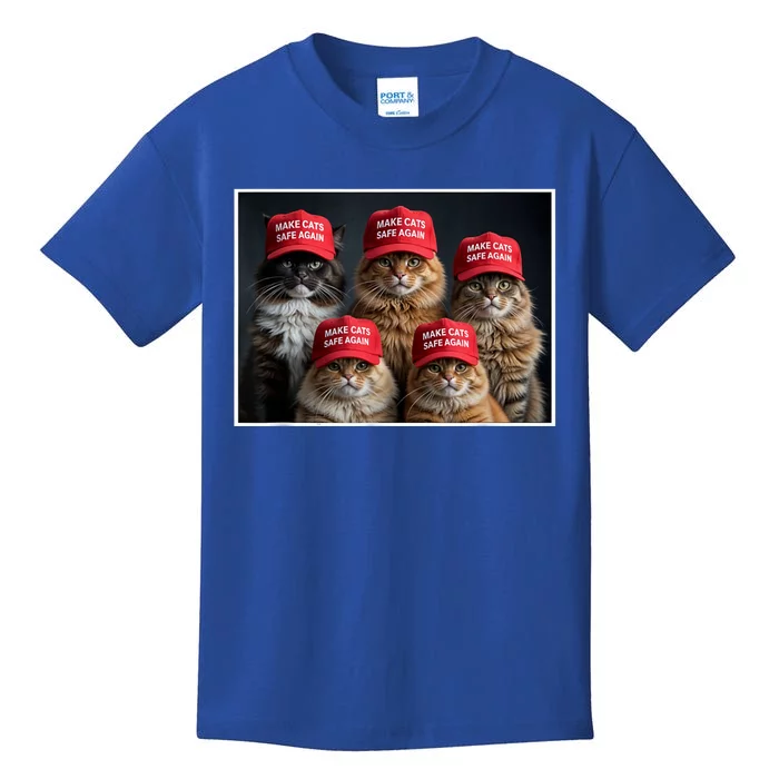 Donald Trump Make Cats Safe Again Red Hat 2024 Debate Funny Kids T-Shirt