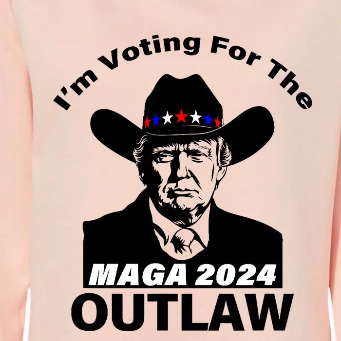 Donald Trump Maga IM Voting For The Outlaw 2024 President Womens California Wash Sweatshirt