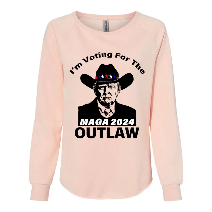 Donald Trump Maga IM Voting For The Outlaw 2024 President Womens California Wash Sweatshirt