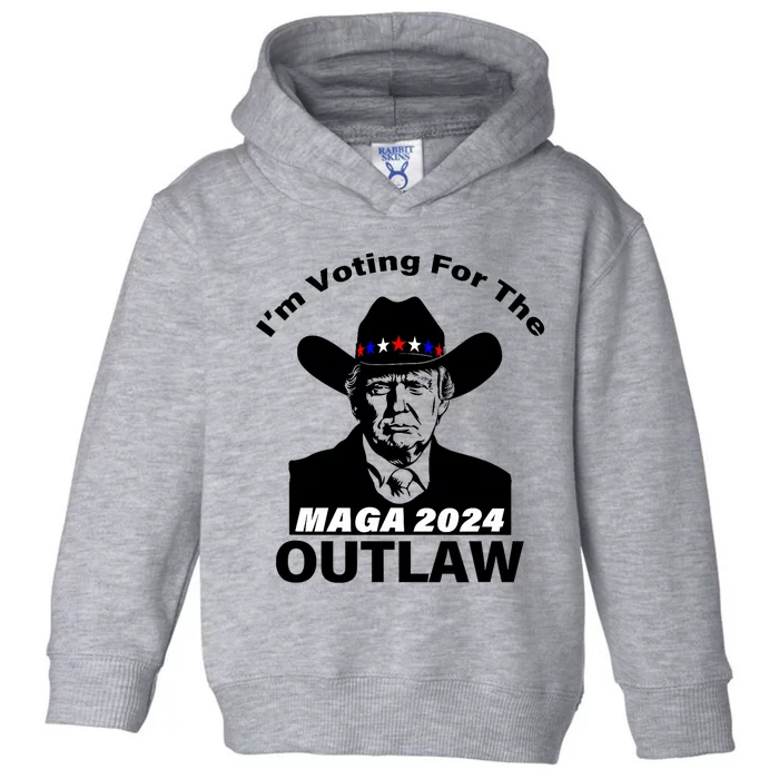 Donald Trump Maga IM Voting For The Outlaw 2024 President Toddler Hoodie