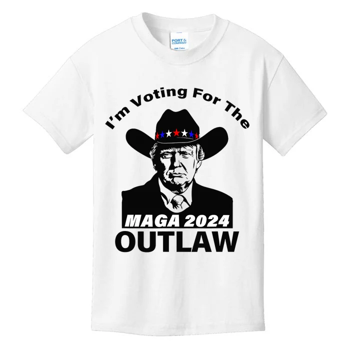 Donald Trump Maga IM Voting For The Outlaw 2024 President Kids T-Shirt