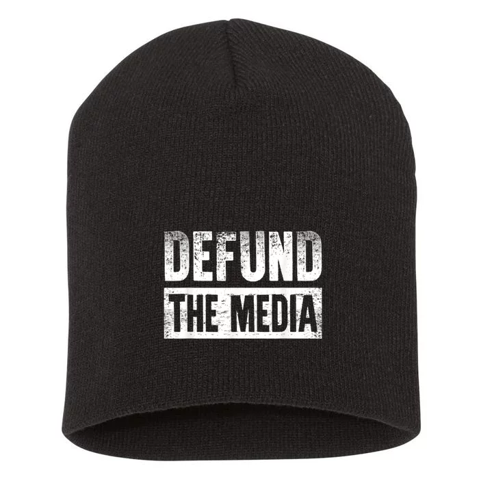 Defund The Media Short Acrylic Beanie