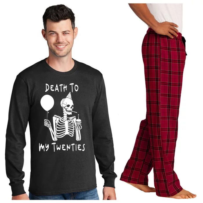 Death To My Twenties Funny R I P 20s 30th Birthday Skeleton Long Sleeve Pajama Set