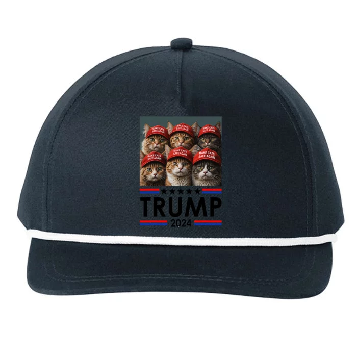 Donald Trump Make Cats Safe Again 2024 Debate Funny Snapback Five-Panel Rope Hat