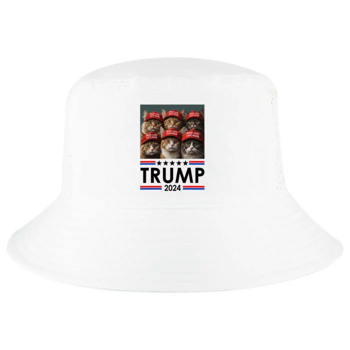 Donald Trump Make Cats Safe Again 2024 Debate Funny Cool Comfort Performance Bucket Hat