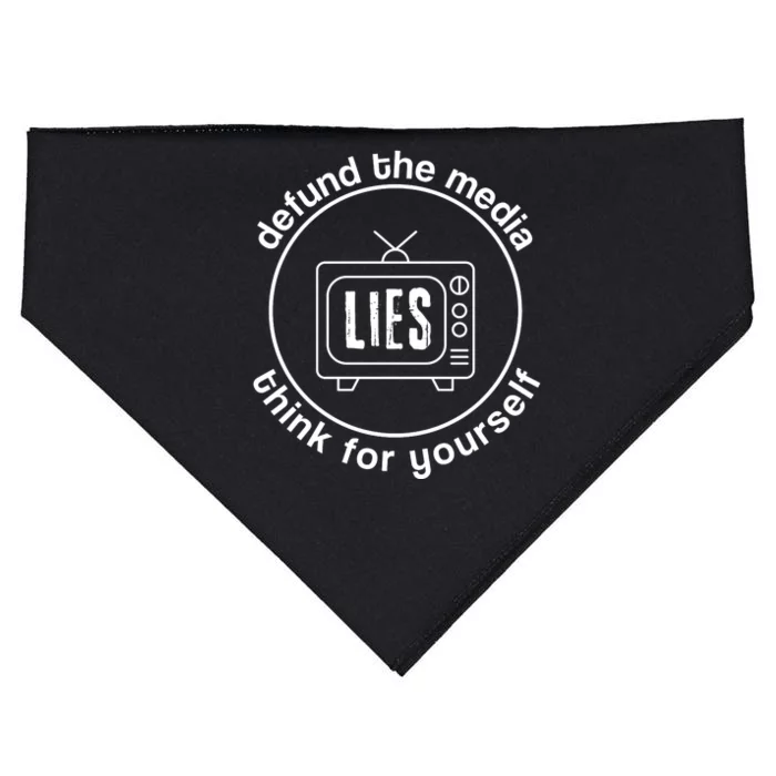 Defund The Media Anti Censorship MAGA Conservative USA-Made Doggie Bandana