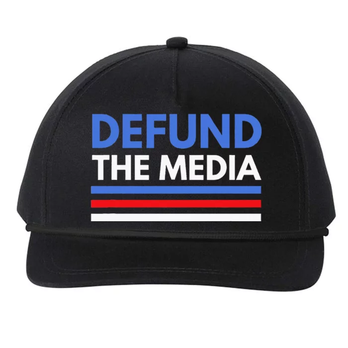 Defund The Media Funny Media Election Humor Snapback Five-Panel Rope Hat