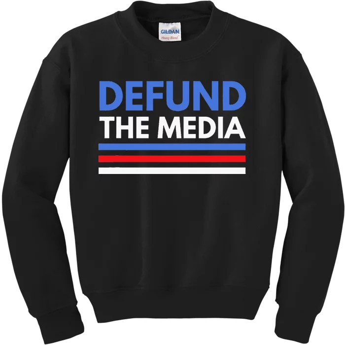 Defund The Media Funny Media Election Humor Kids Sweatshirt