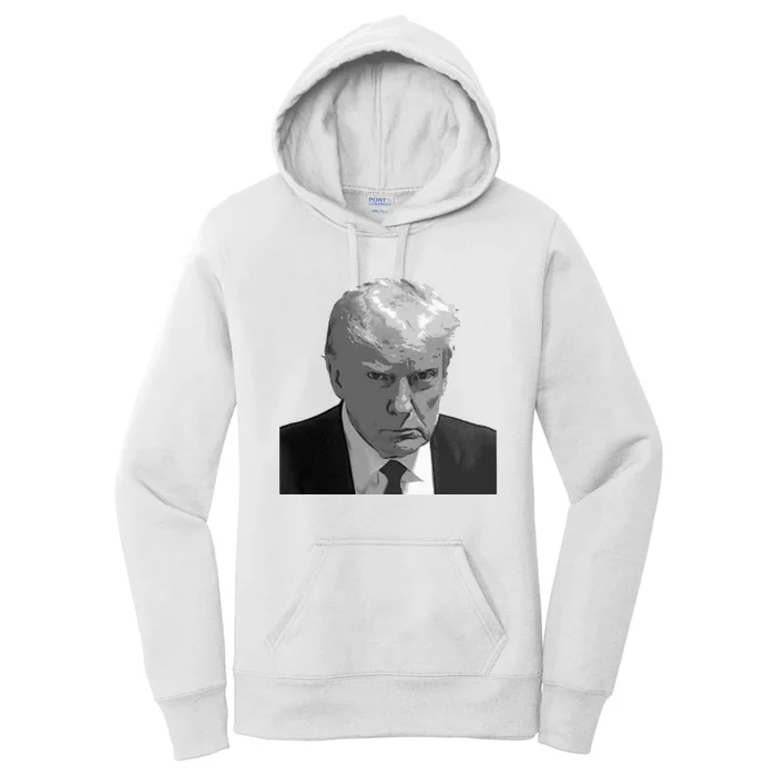 DONALD TRUMP MUG SHOT Women's Pullover Hoodie