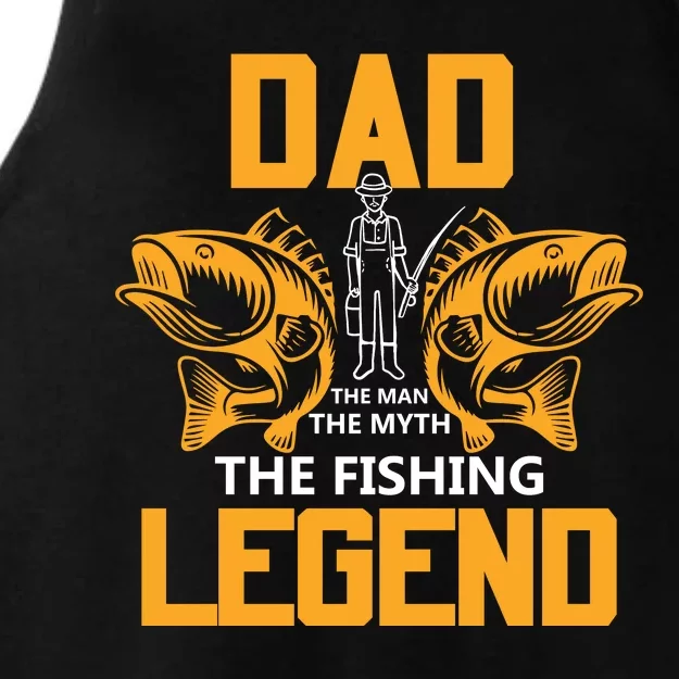 Dad The Man Myth The Fishing Legend Ladies Tri-Blend Wicking Tank