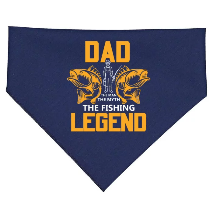 Dad The Man Myth The Fishing Legend USA-Made Doggie Bandana