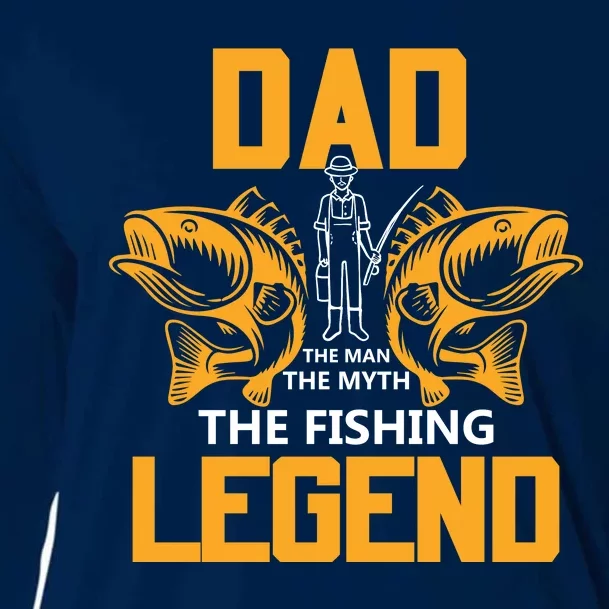 Dad The Man Myth The Fishing Legend Cooling Performance Long Sleeve Crew