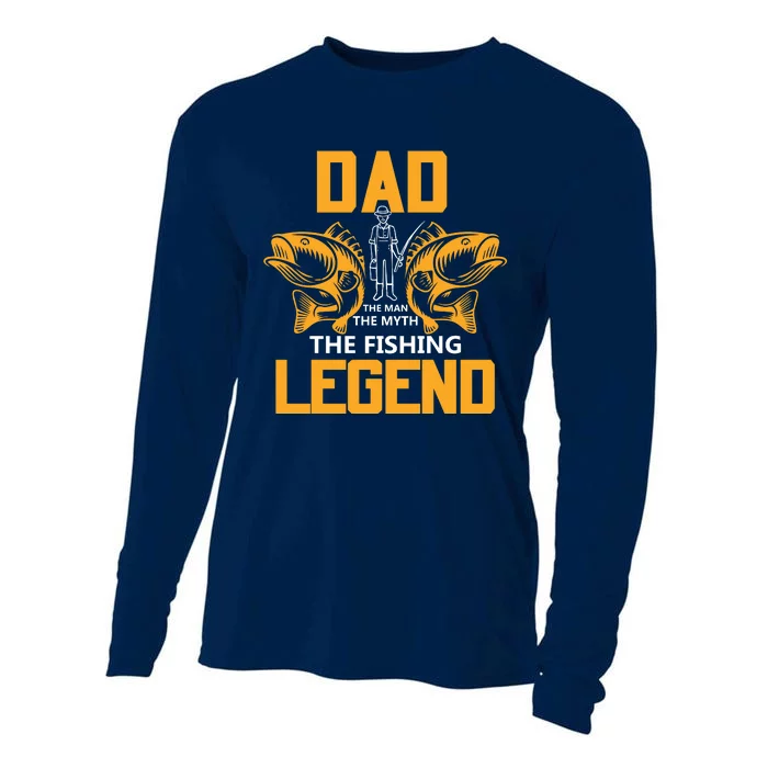 Dad The Man Myth The Fishing Legend Cooling Performance Long Sleeve Crew