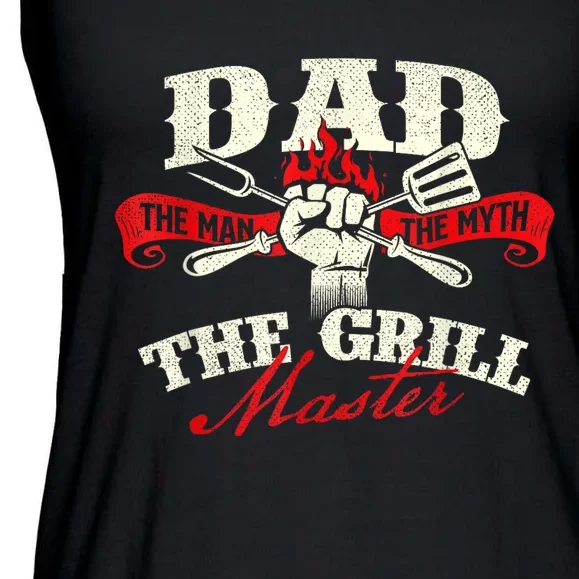 Dad The Man The Myth The Grill Master Grill Bbq Lover Ladies Essential Flowy Tank