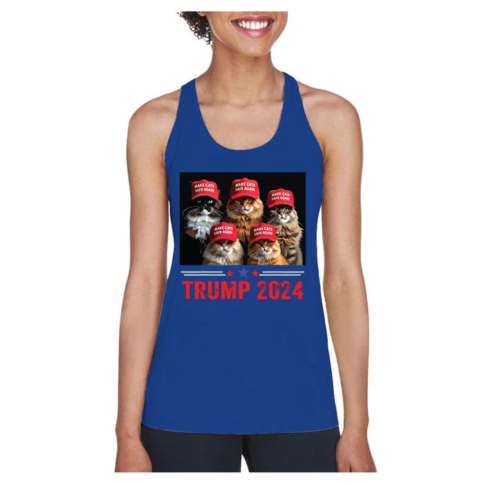 Donald Trump Make Cats Safe Again Trump 2024 Women's Racerback Tank