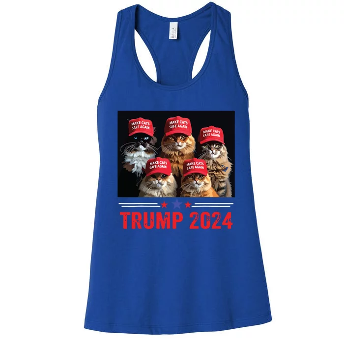 Donald Trump Make Cats Safe Again Trump 2024 Women's Racerback Tank