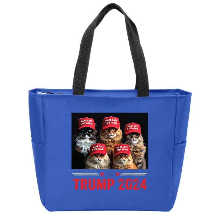 Donald Trump Make Cats Safe Again Trump 2024 Zip Tote Bag